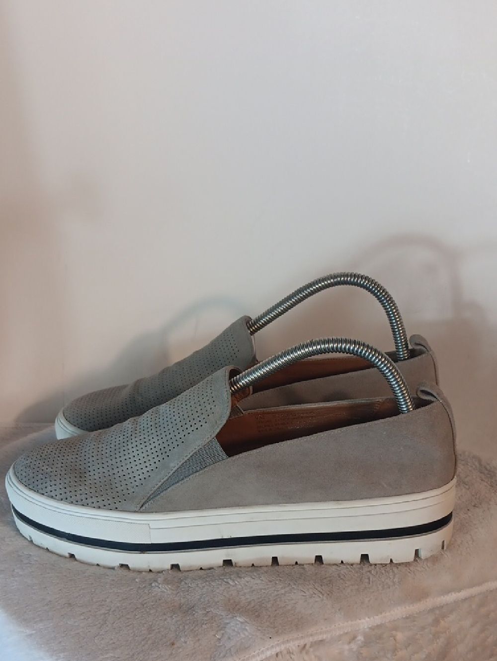 Halogen Gray Perforated Slip-On Platform Sneakers
